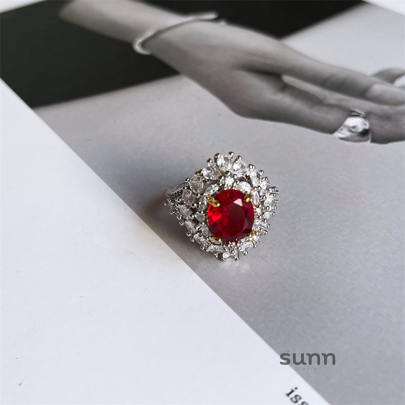 Mercedez Ruby Open Ring [YW6GAT58]