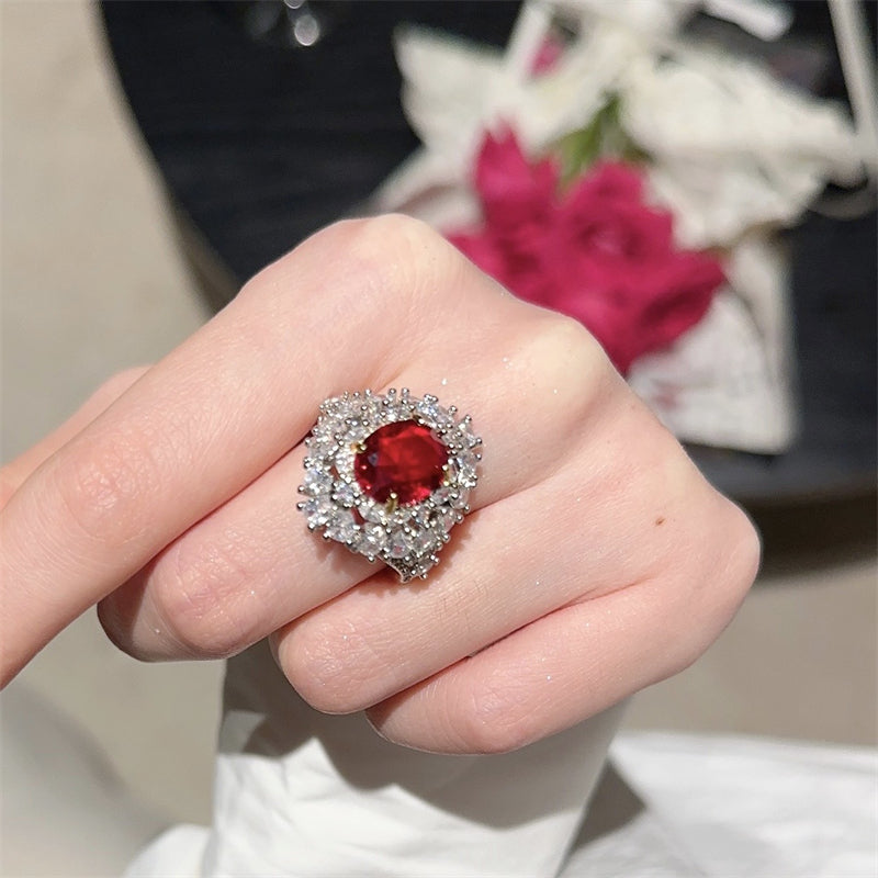 Mercedez Ruby Open Ring [CAA3H42V]