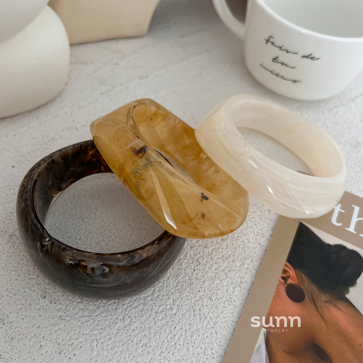 Merci Irregular Resin Bracelet Set [A85825X5]