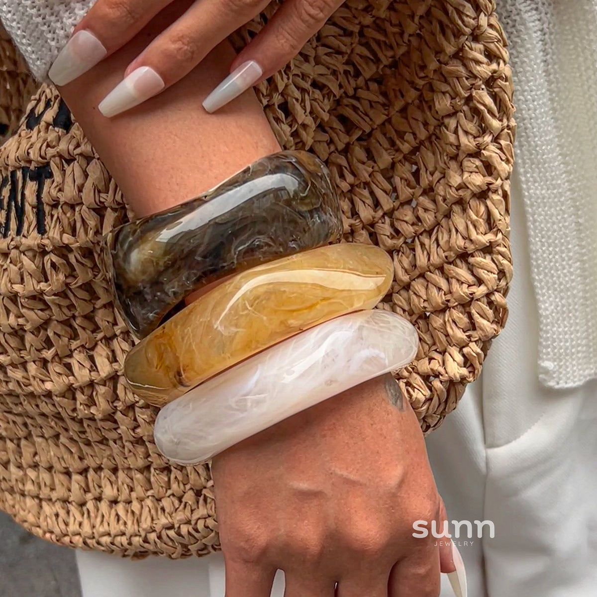 Merci Irregular Resin Bracelet Set [MVYP8LL3]