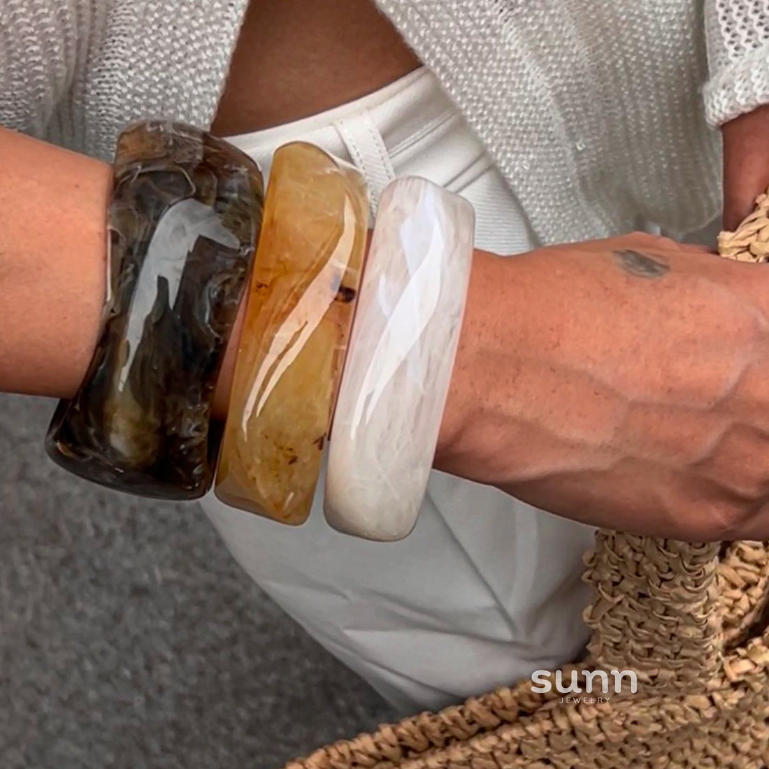 Merci Irregular Resin Bracelet Set [0L1H5166]