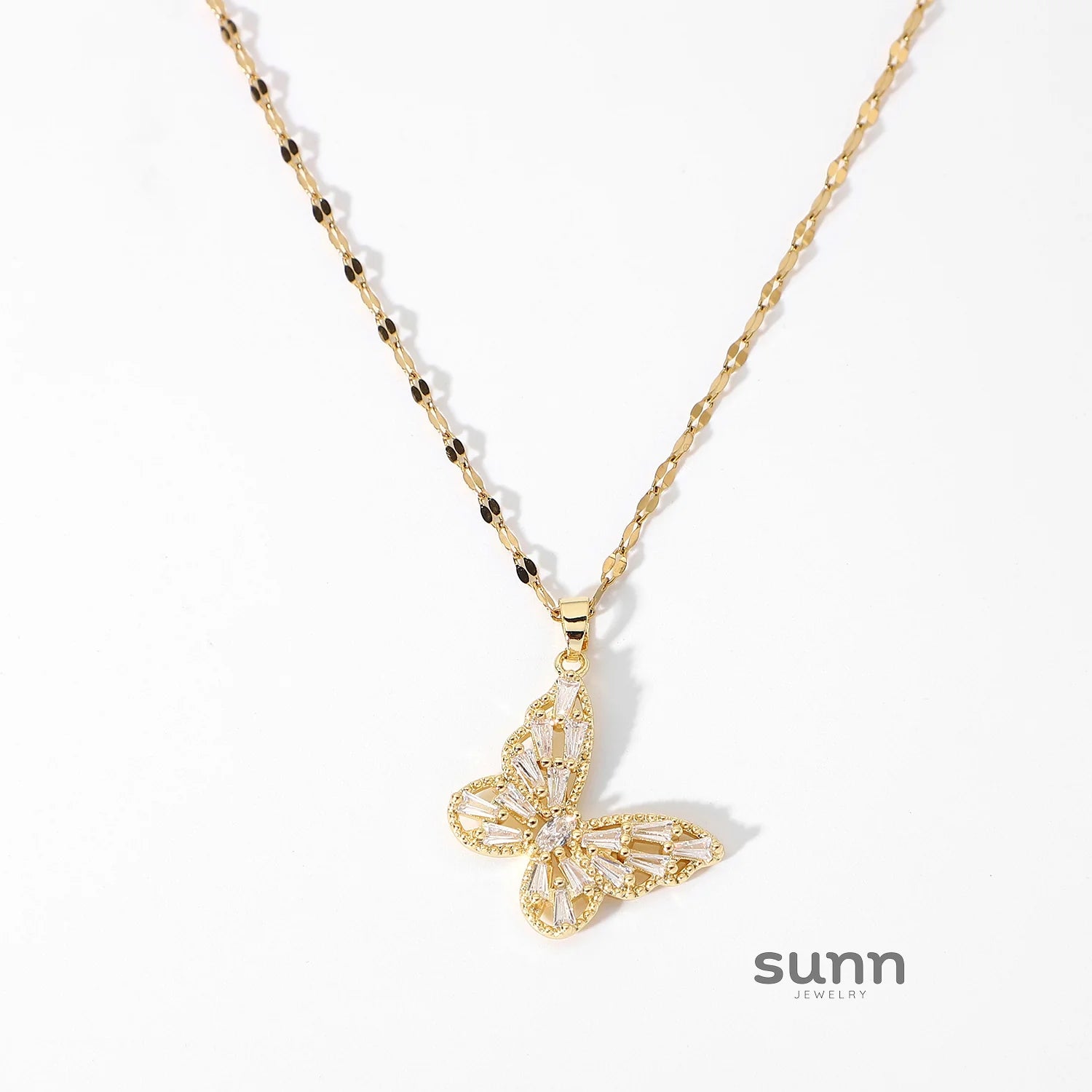 Meredith Crystal Butterfly Necklace