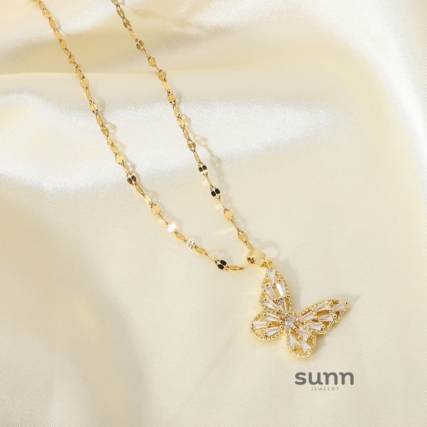 Meredith Crystal Butterfly Necklace