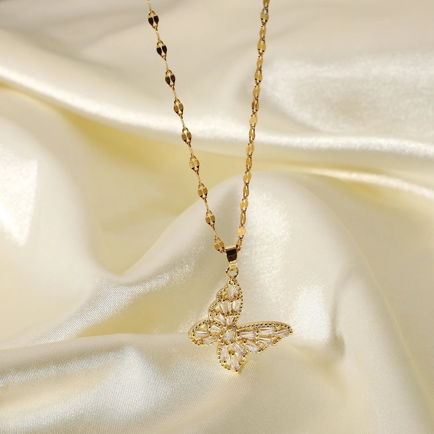 Meredith Crystal Butterfly Necklace