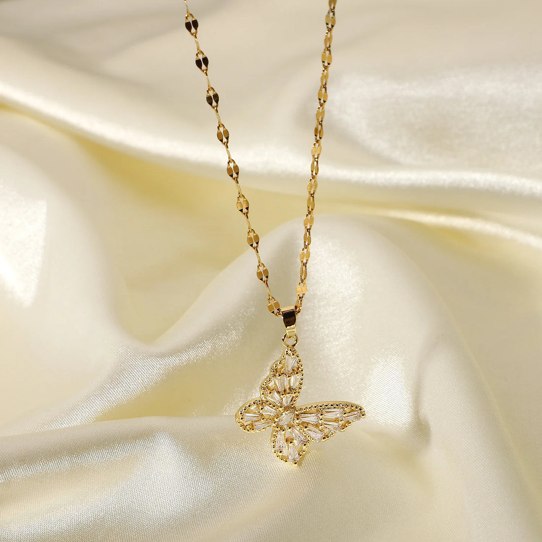 Meredith Crystal Butterfly Necklace