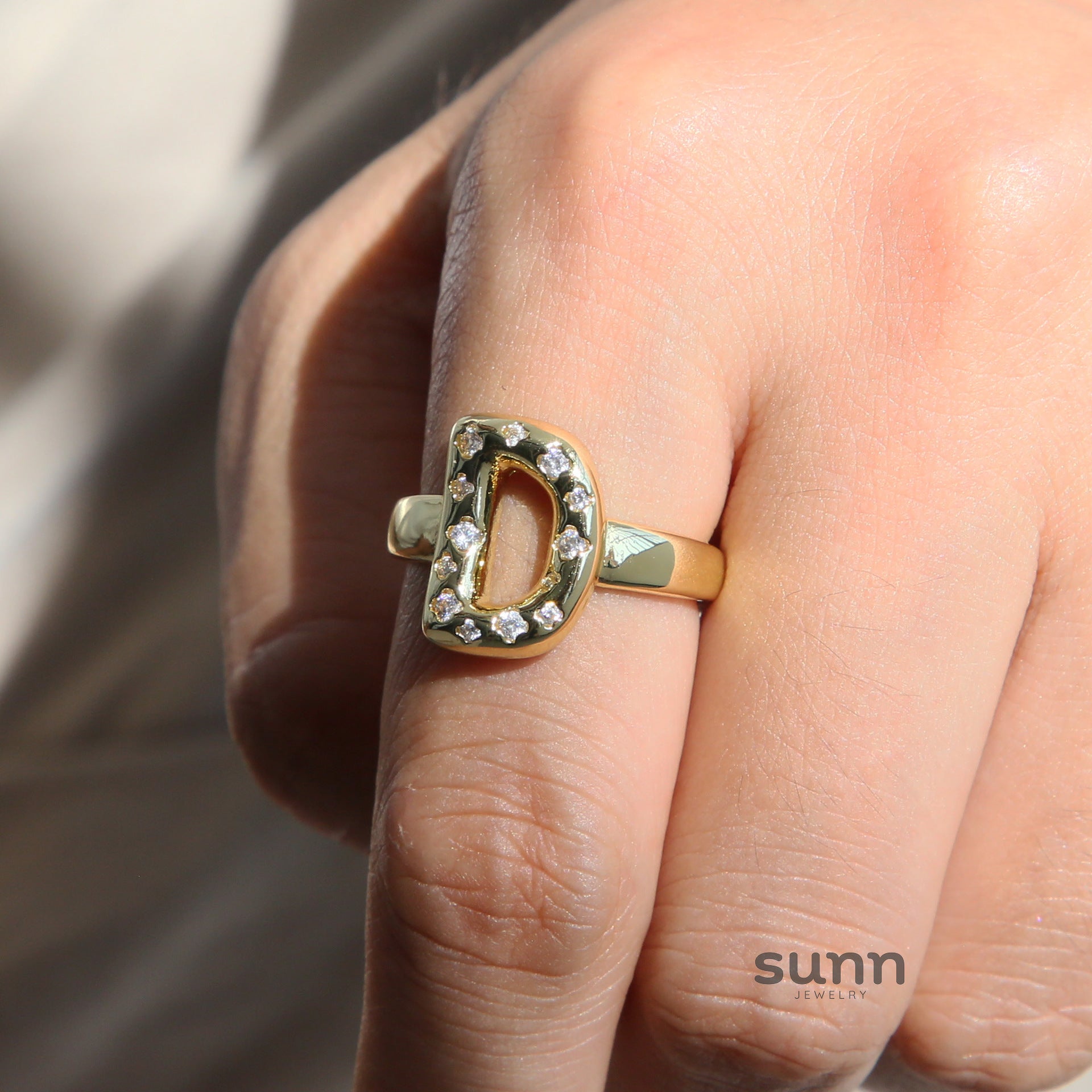 Merrick Zircon Bubble Letter Ring [K5VAMFHB]