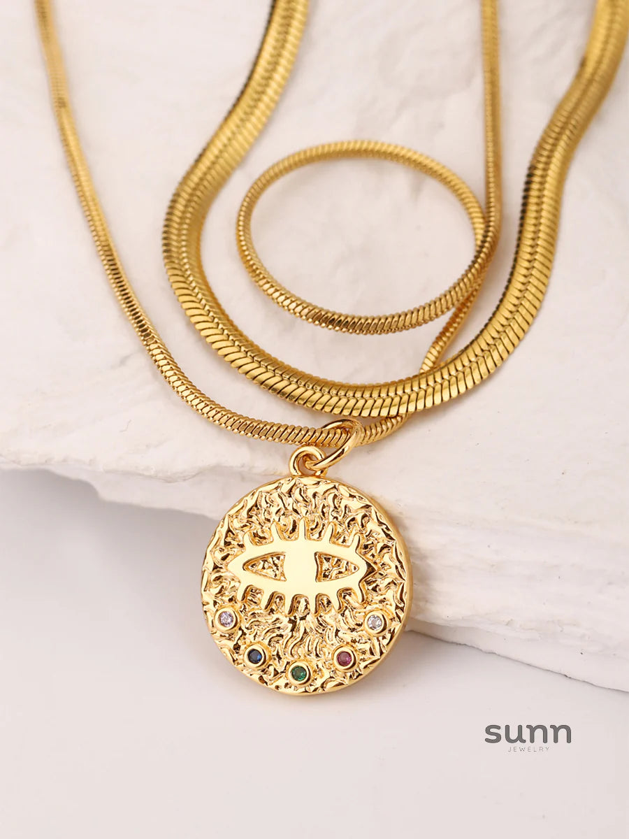 Meryem Evil Eye Layered Necklace