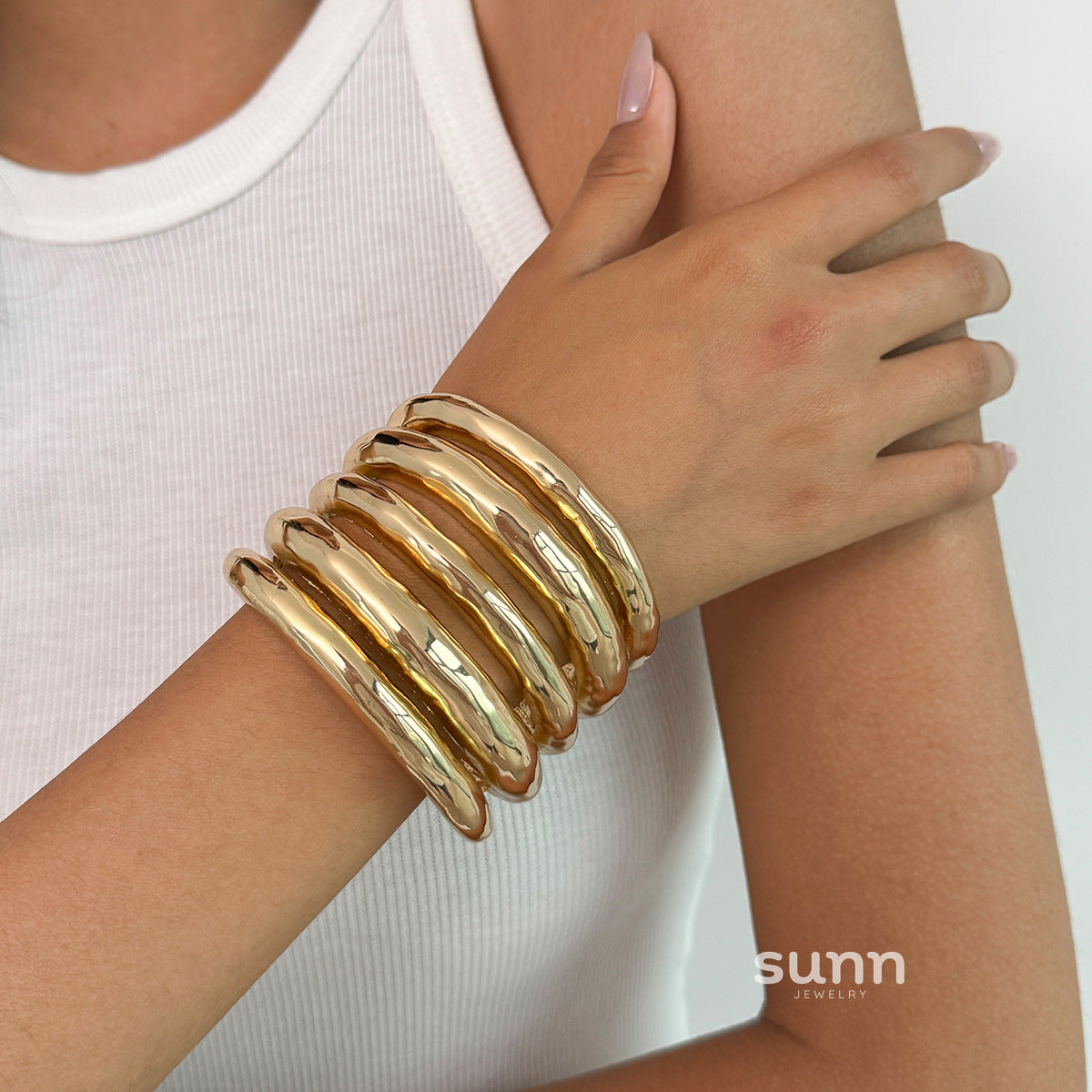 Meryem Irregular Geometric Bangle Set [Q6OO1QIT]