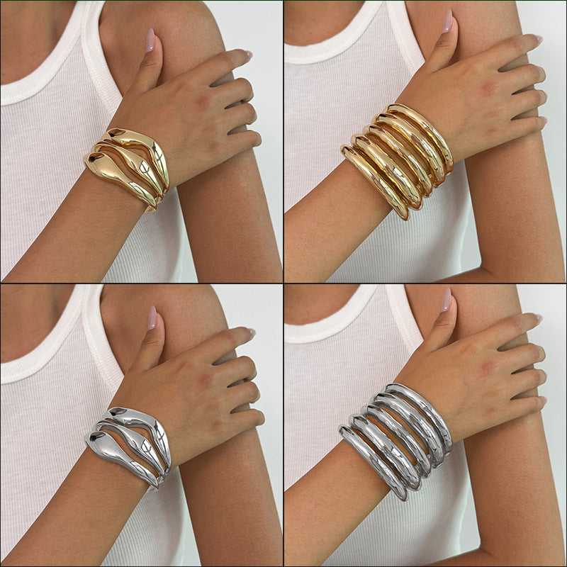 Meryem Irregular Geometric Bangle Set [LFYEISJU]
