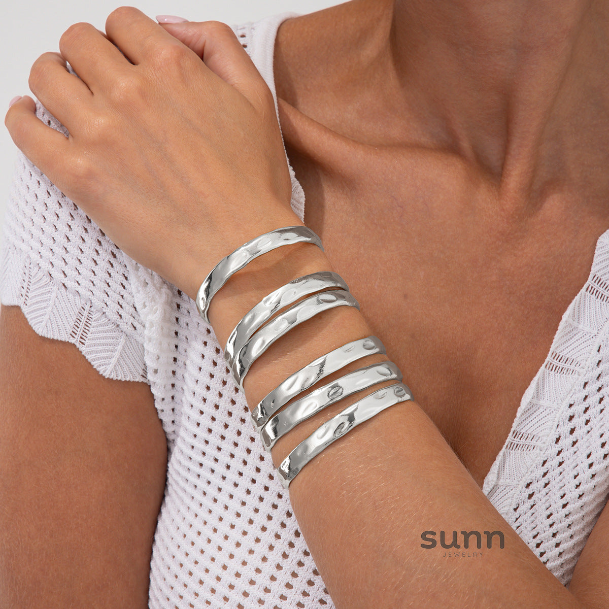 Meryem Irregular Geometric Bangle Set [YBWHYRFM]