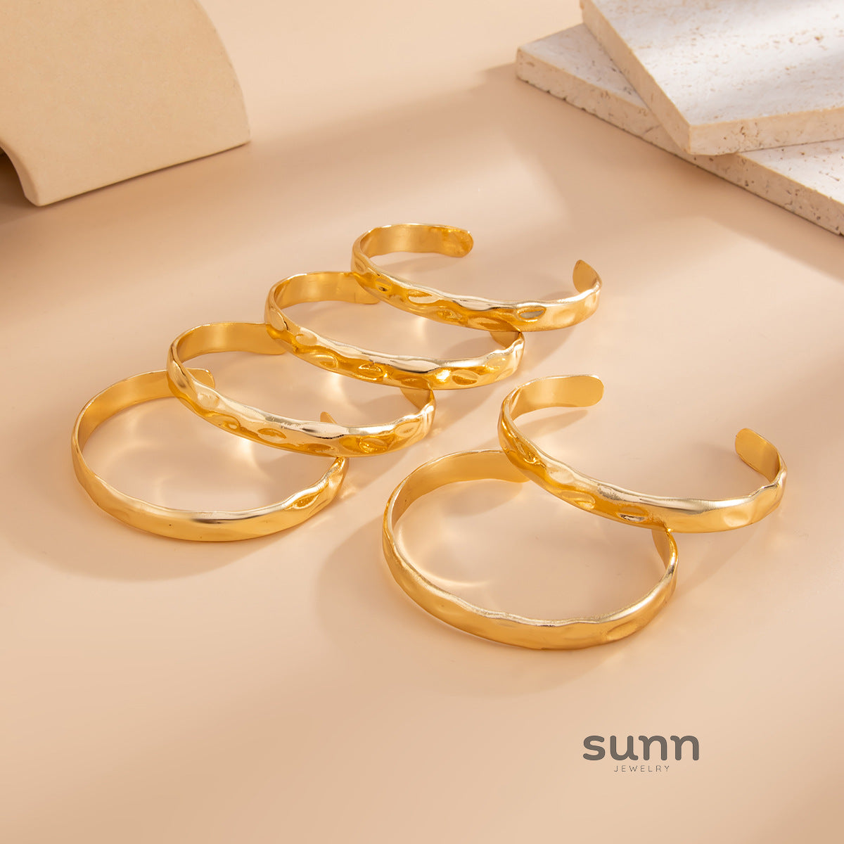 Meryem Irregular Geometric Bangle Set [0OUHXYHN]