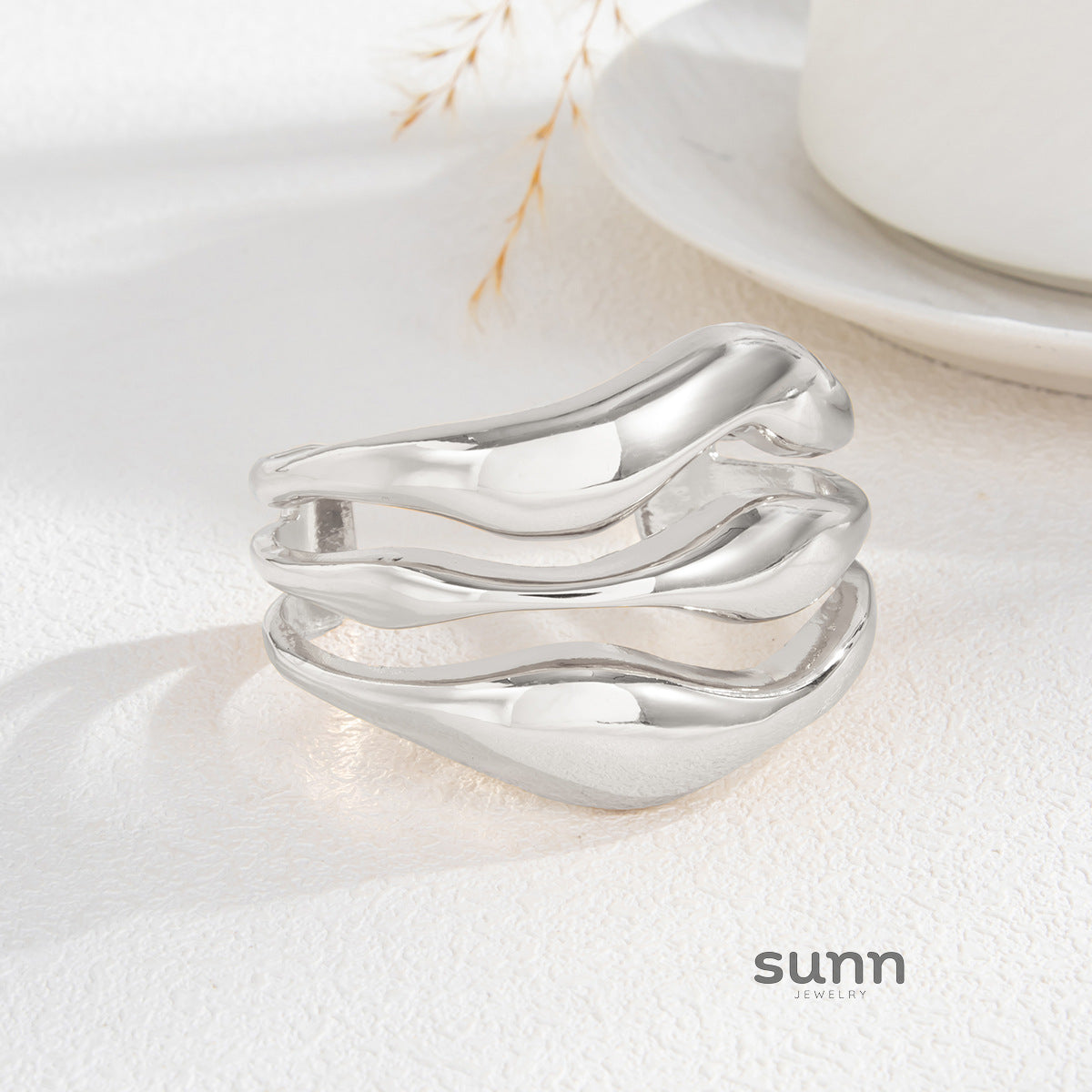 Meryem Irregular Geometric Bangle Set [3M7SVKDD]
