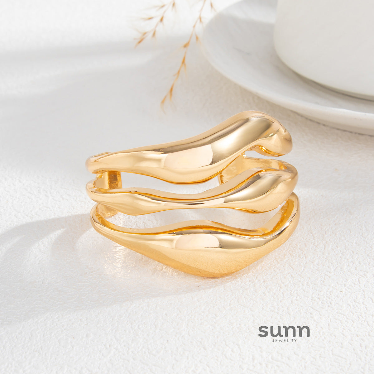 Meryem Irregular Geometric Bangle Set [PHXMA3QZ]