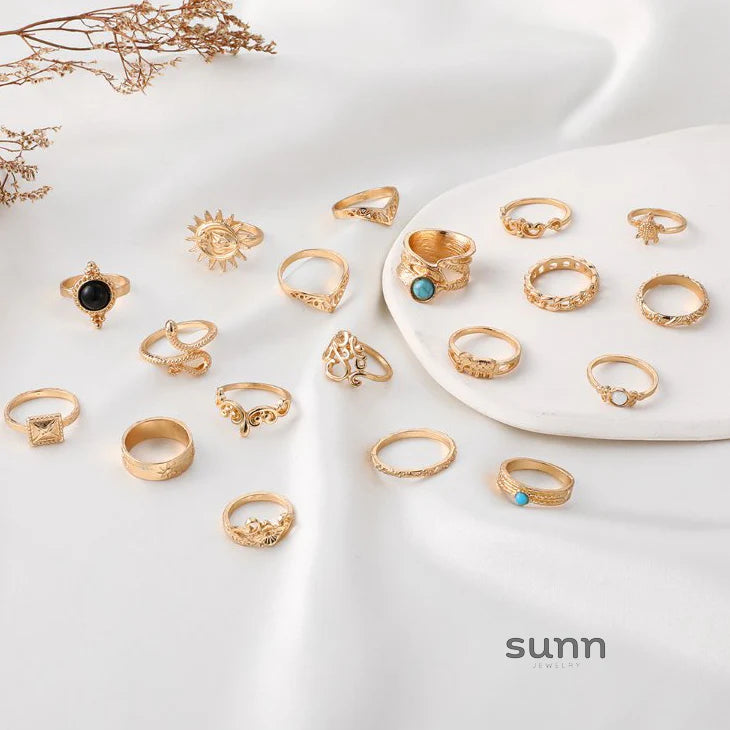 Messiah Black Statement Ring Set