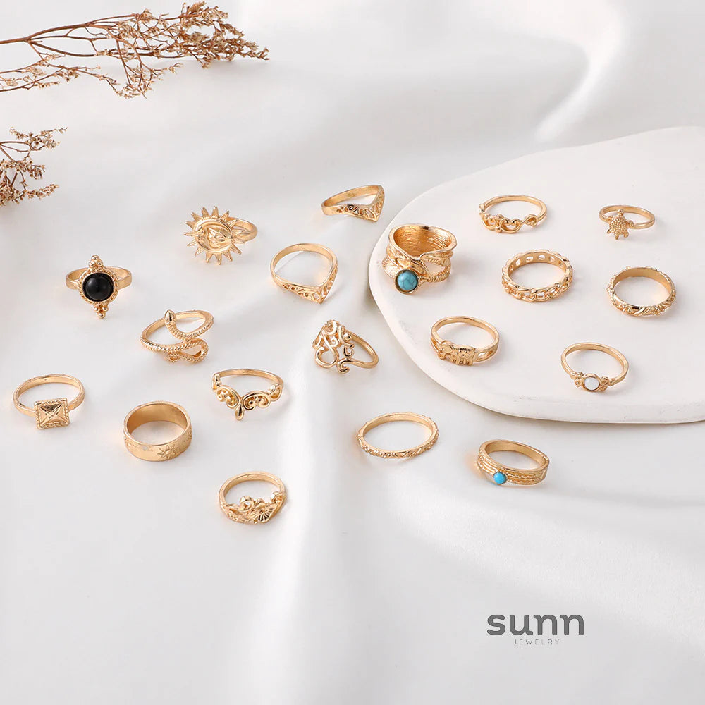 Messiah Black Statement Ring Set