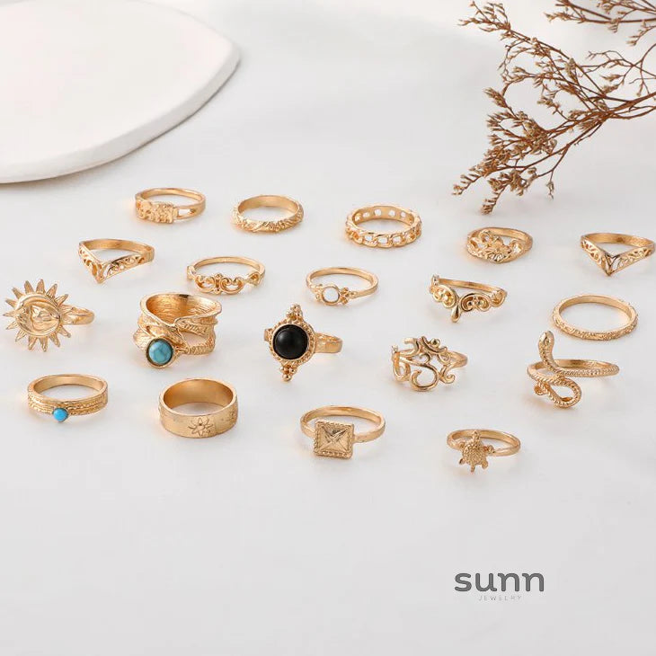 Messiah Black Statement Ring Set