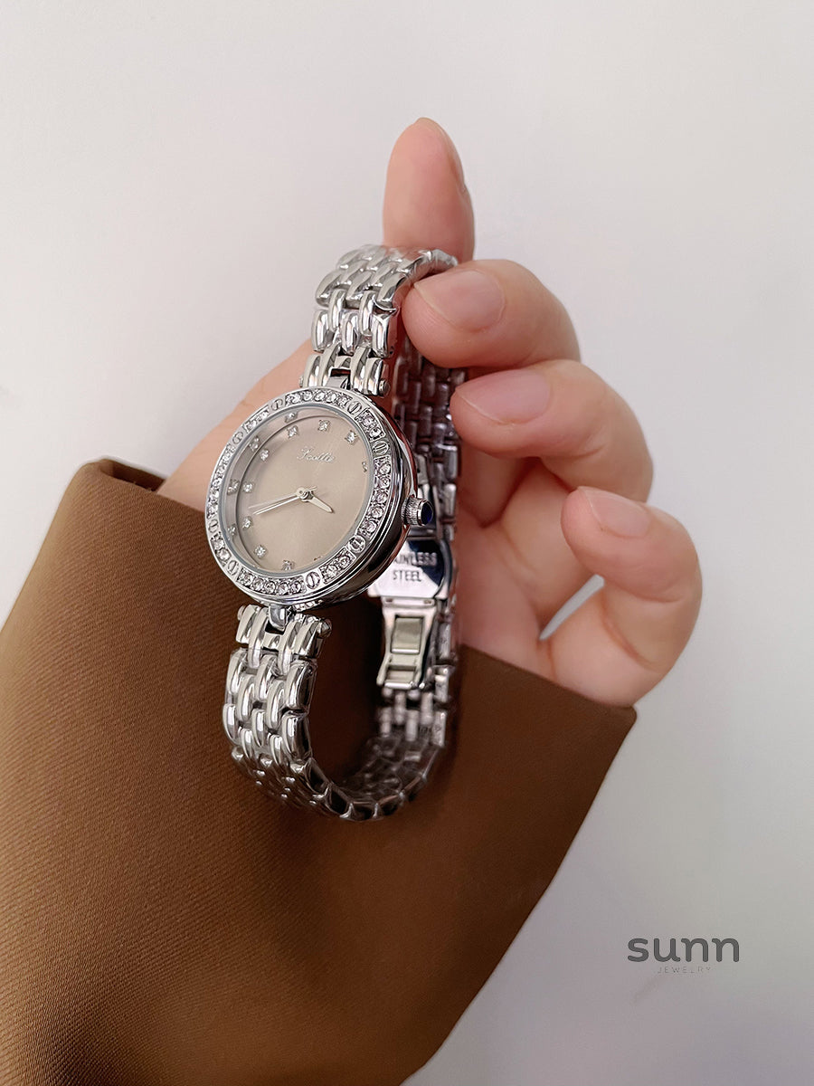 Mia Embellished Steel Watch
