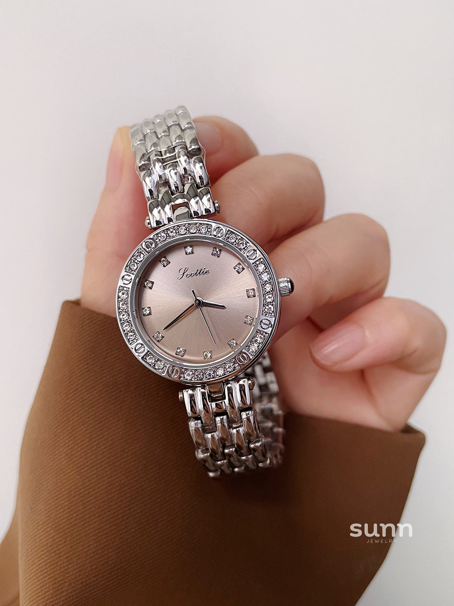 Mia Embellished Steel Watch
