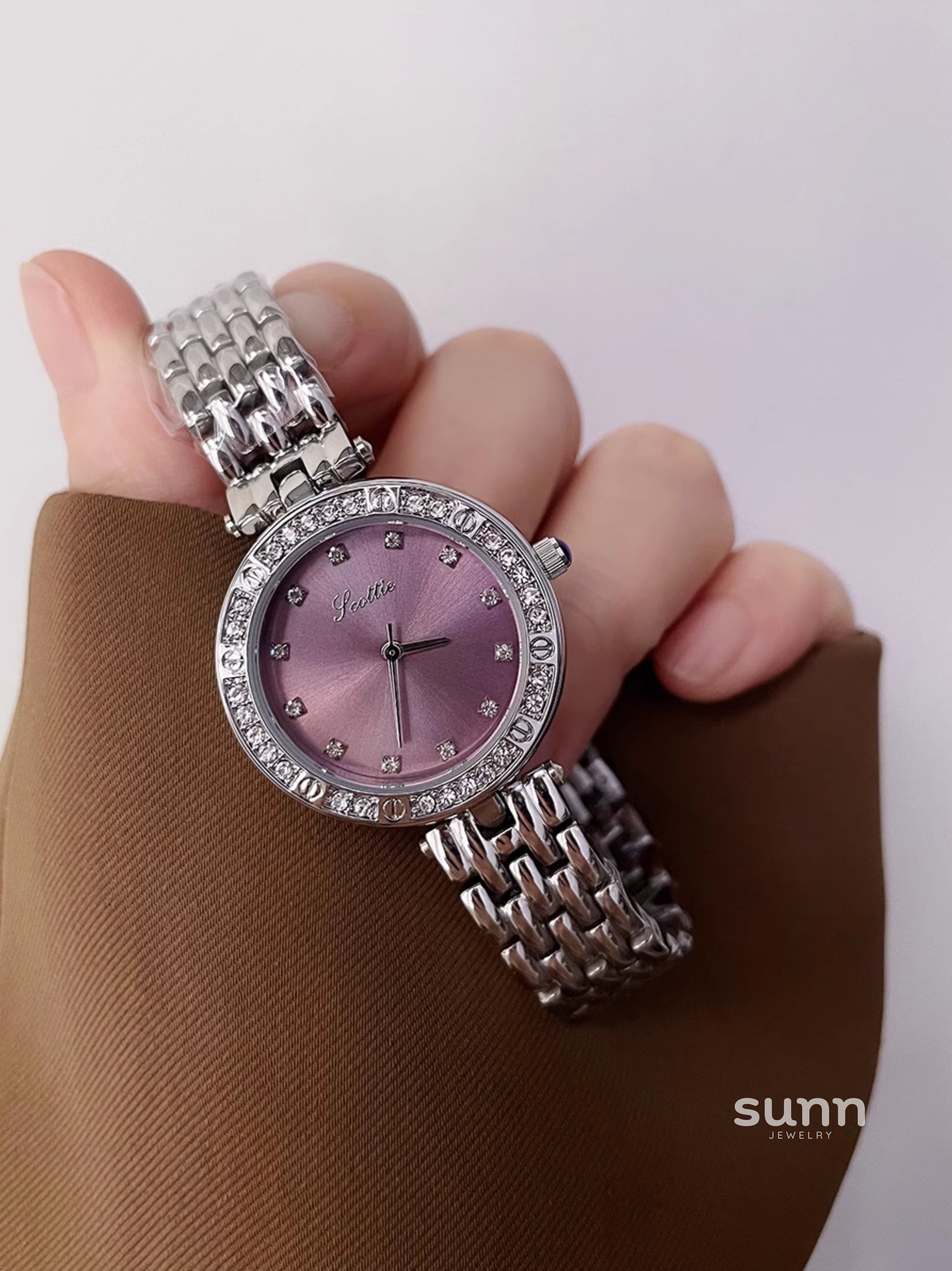 Mia Embellished Steel Watch