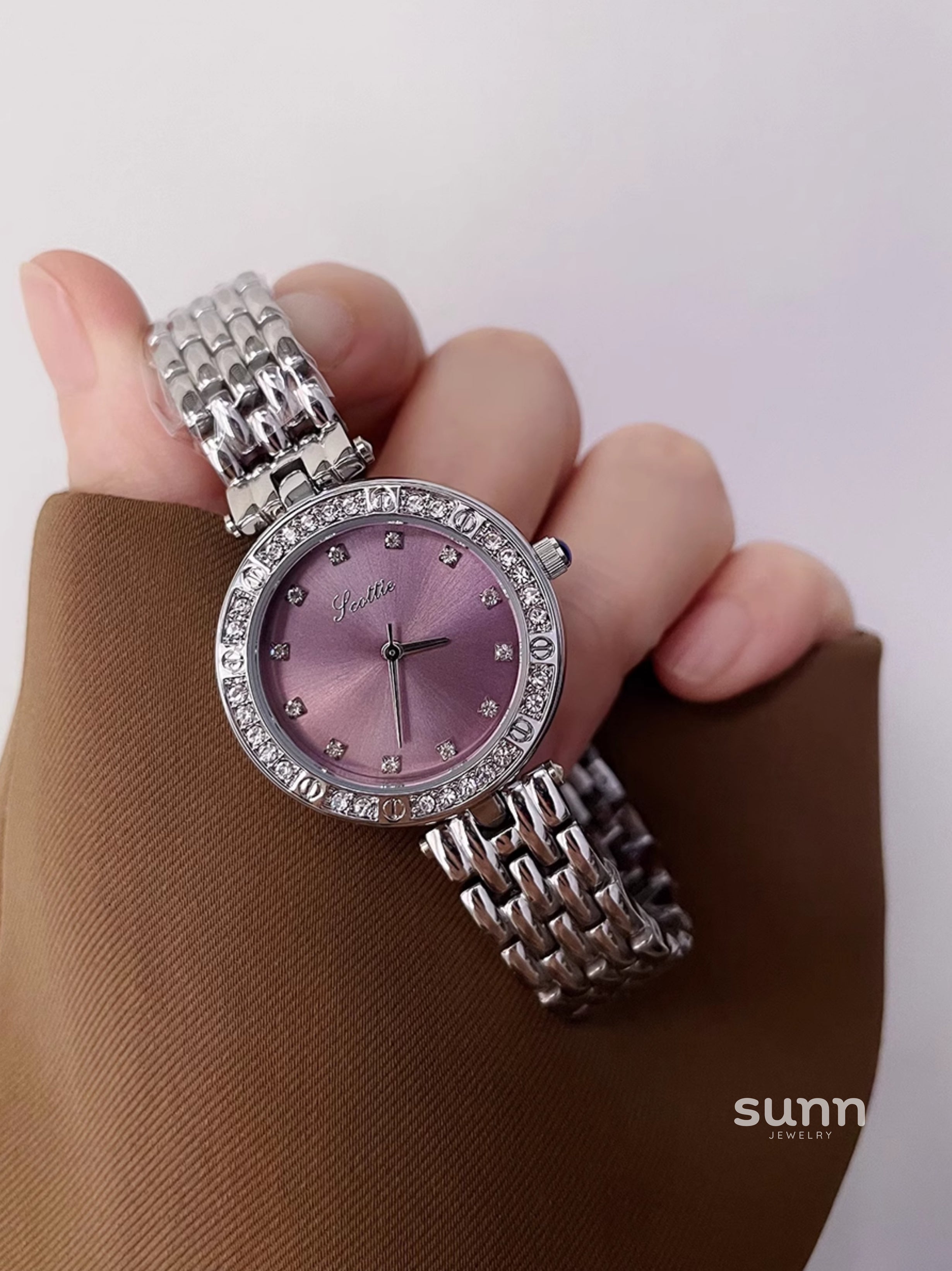 Mia Embellished Steel Watch