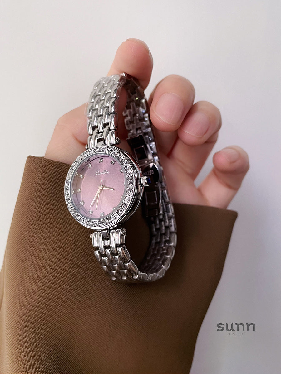 Mia Embellished Steel Watch