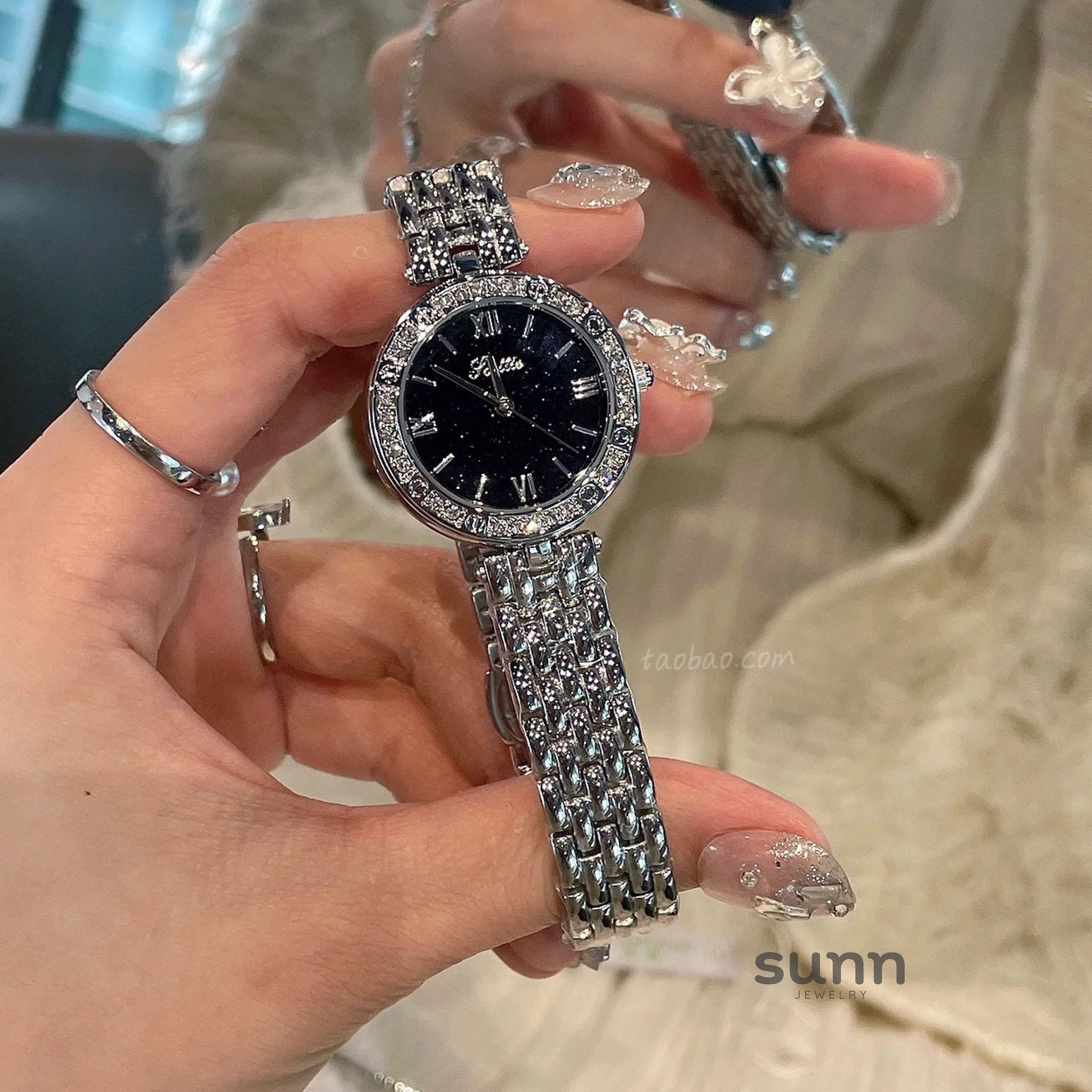 Mia Embellished Steel Watch