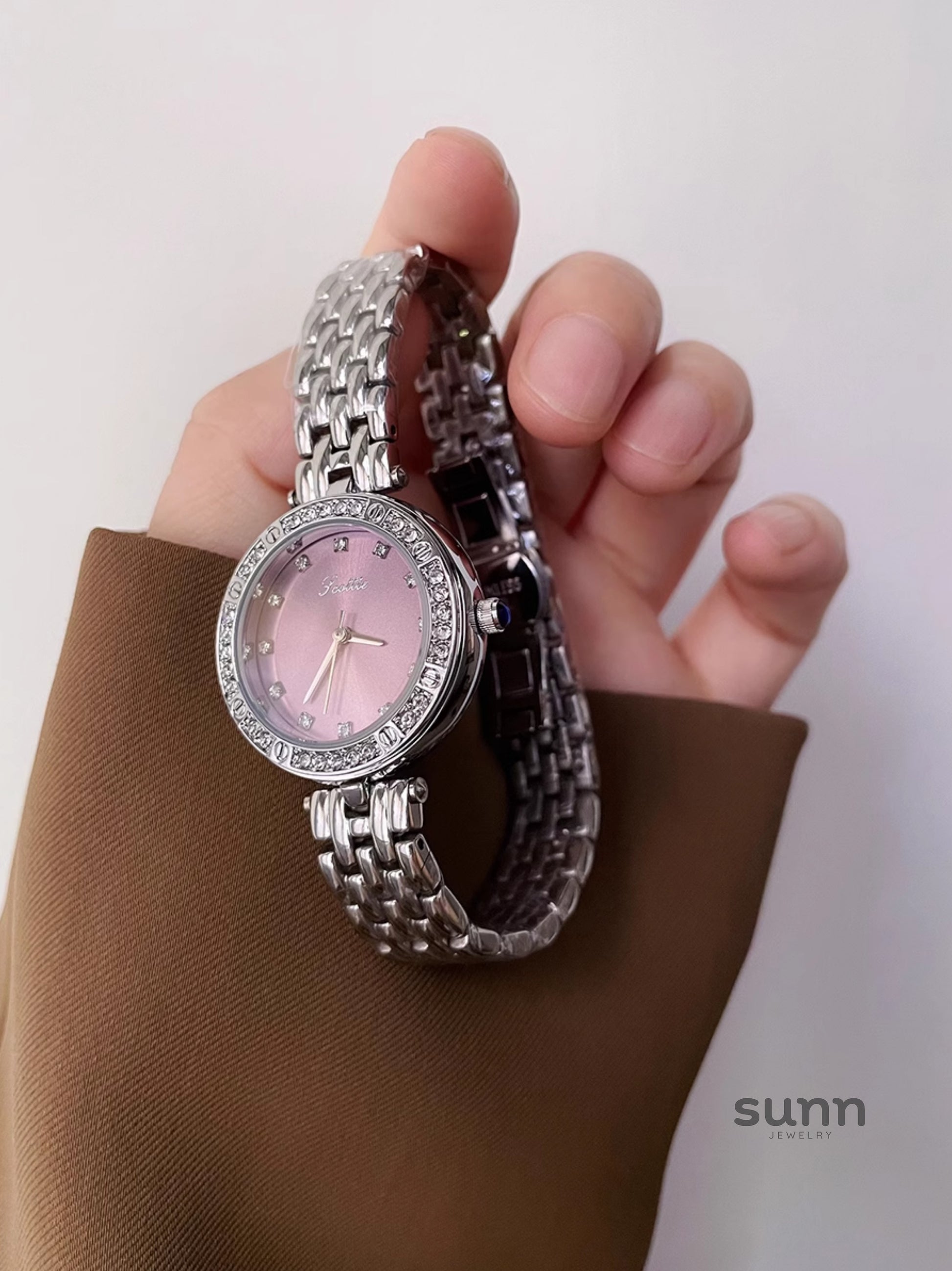 Mia Embellished Steel Watch