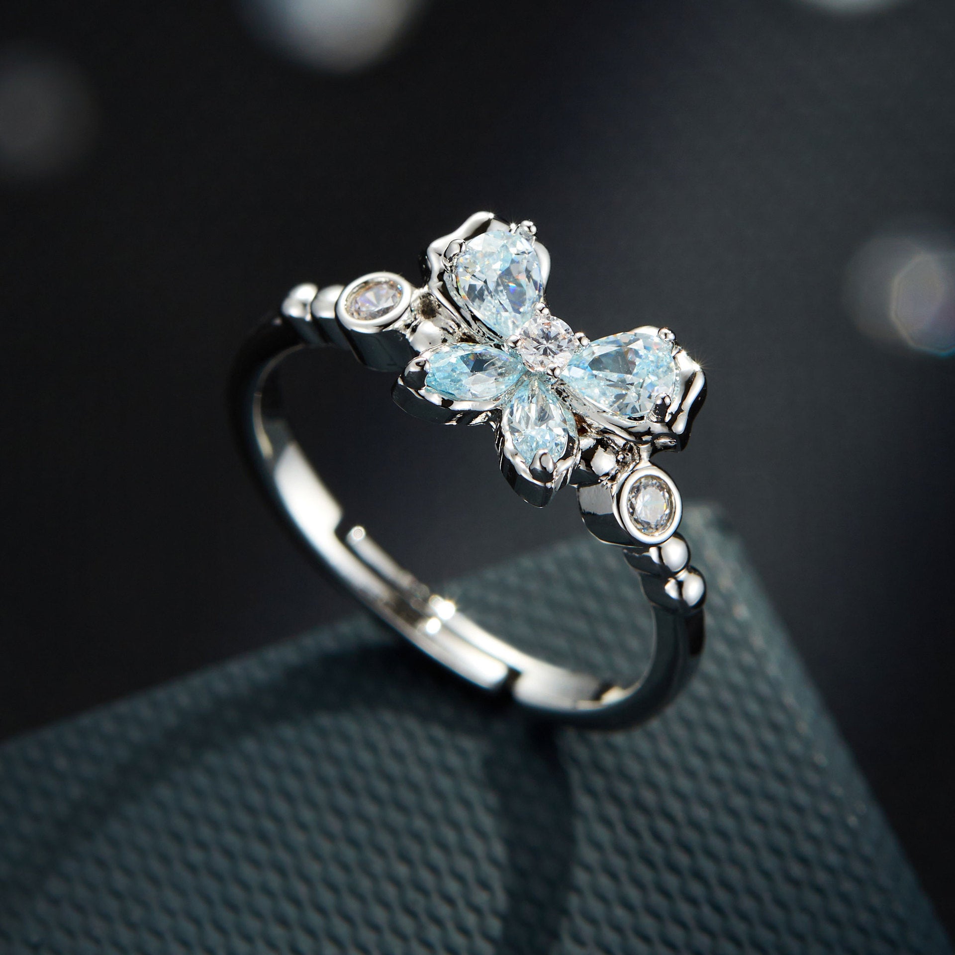 Miabella Butterfly Zircon Ring [XXDX5ADI]