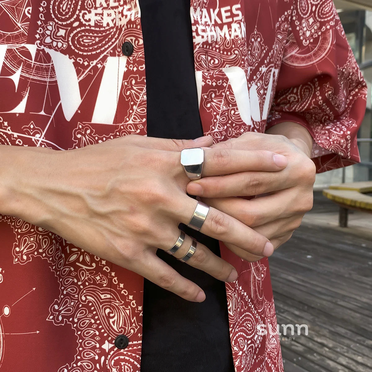 Miah Modern Men's Ring Set
