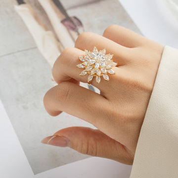 Micaela Spinning Snowflake Ring [L1X439RU]