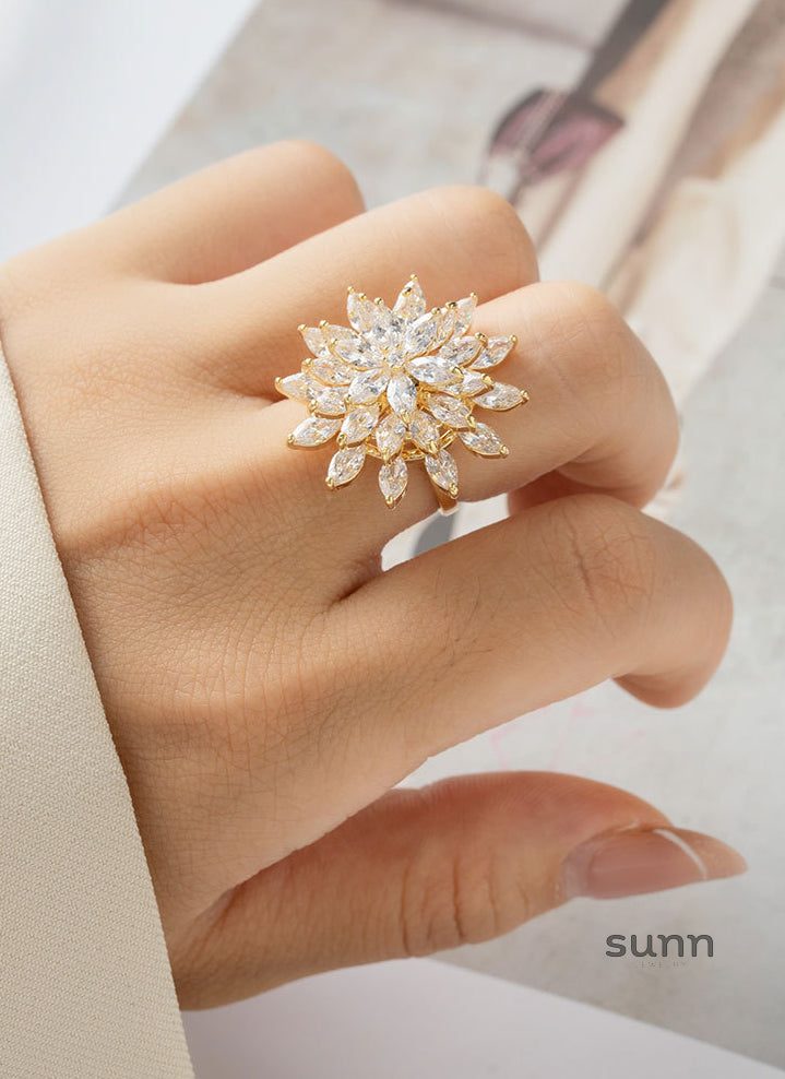 Micaela Spinning Snowflake Ring [CZSMKJSA]