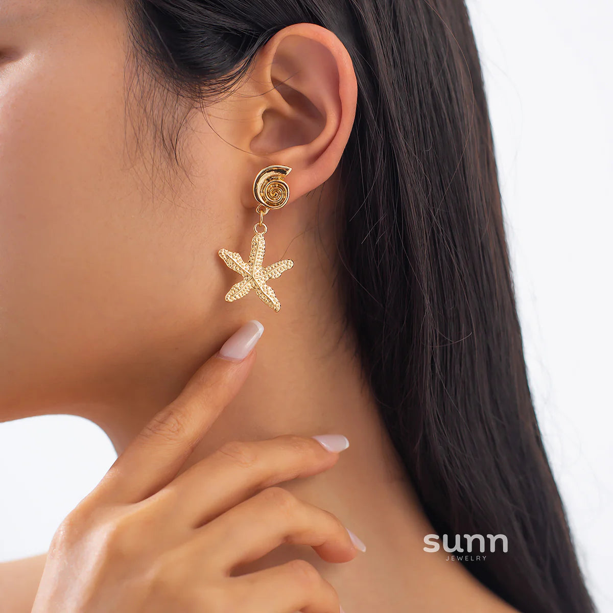Michaella Scallop Starfish Earrings