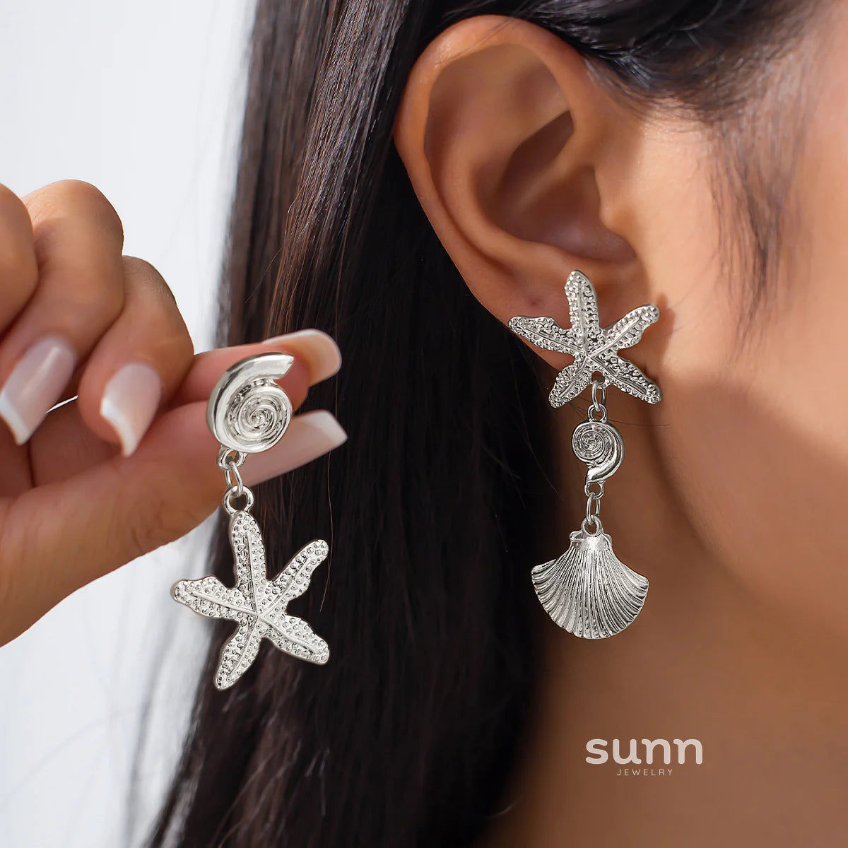 Michaella Scallop Starfish Earrings