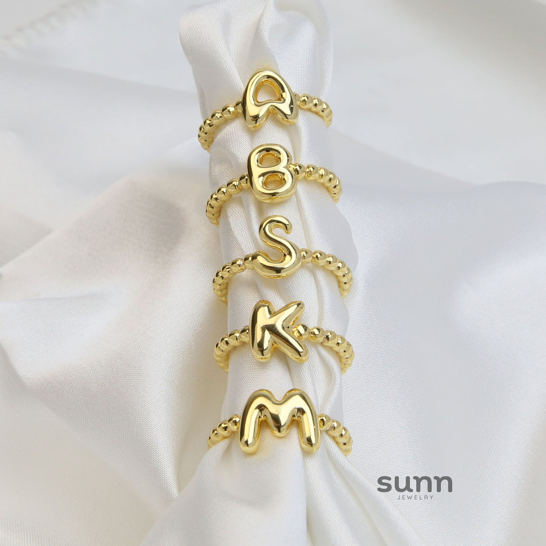 Michele Gold Bubble Letter Ring [DPII5UN0]