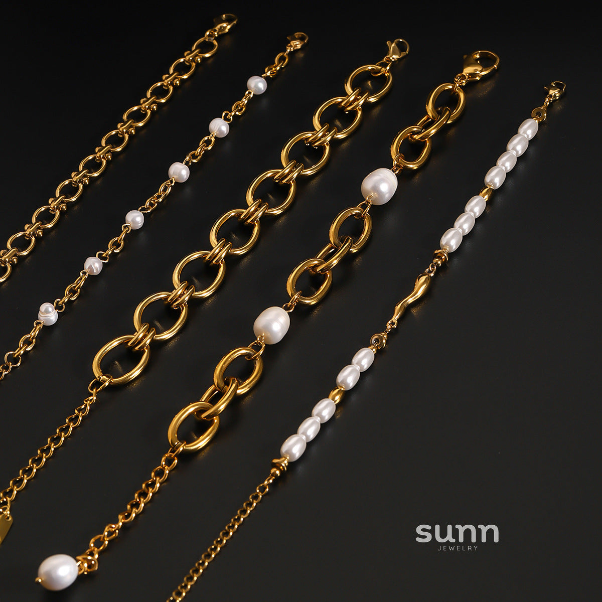 Michelle Pearl Chain Bracelet [AM9DN04F]