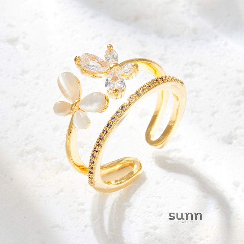 Mikaela Butterfly Cat Eye Ring [B3NN68Q8]