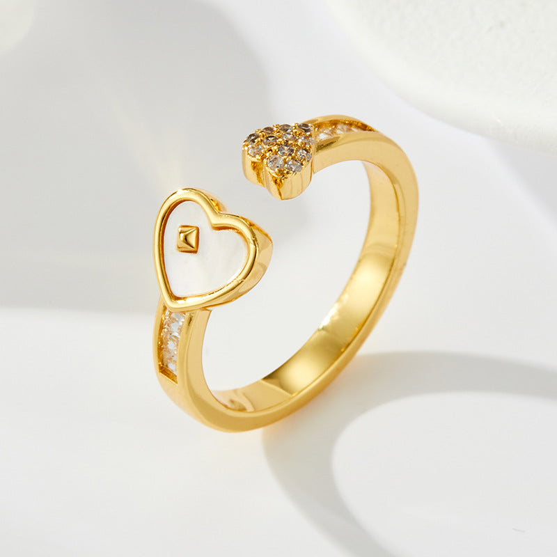Mikaela Dual Heart Open Ring [K6MXEXRQ]