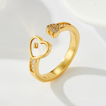 Mikaela Dual Heart Open Ring [K6MXEXRQ]