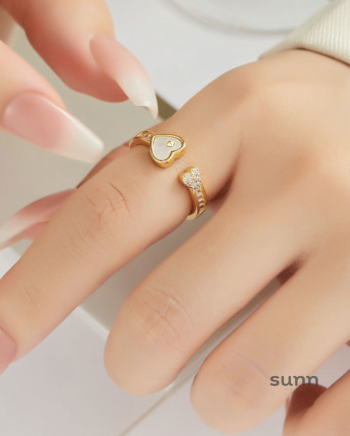 Mikaela Dual Heart Open Ring [W3N3ZLE8]