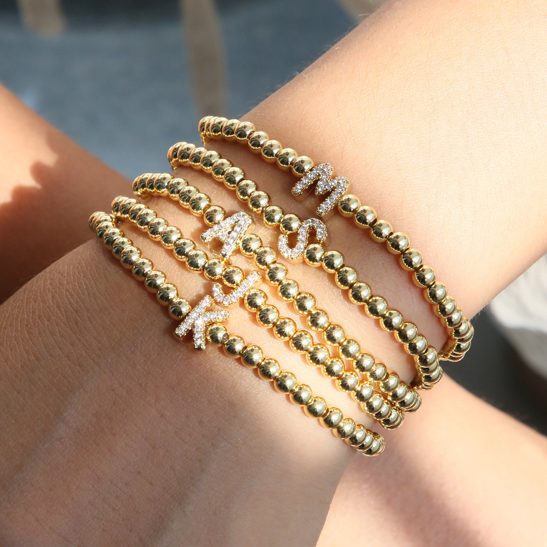 Mikah Micro-Inlay Initial Bracelet [ZB36AGHF]