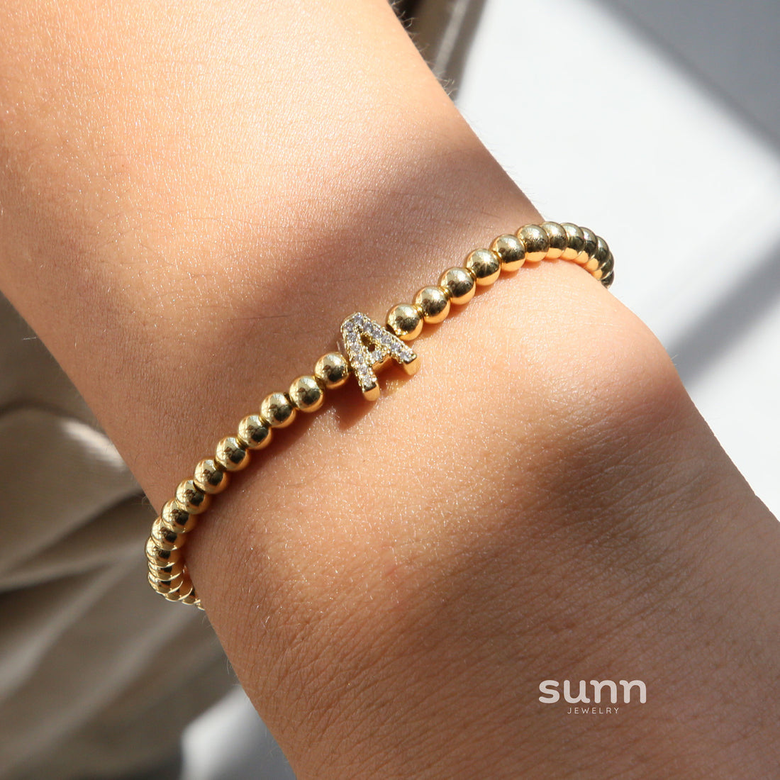 Mikah Micro-Inlay Initial Bracelet [ZB36AGHF]