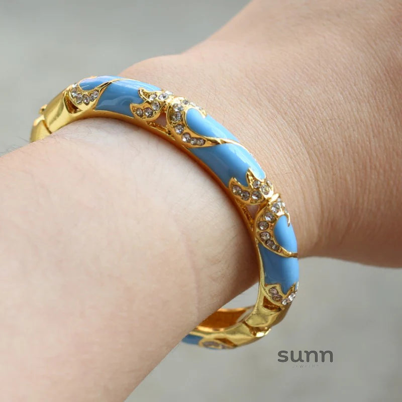 Mikaylah Floral Enamel Bangle