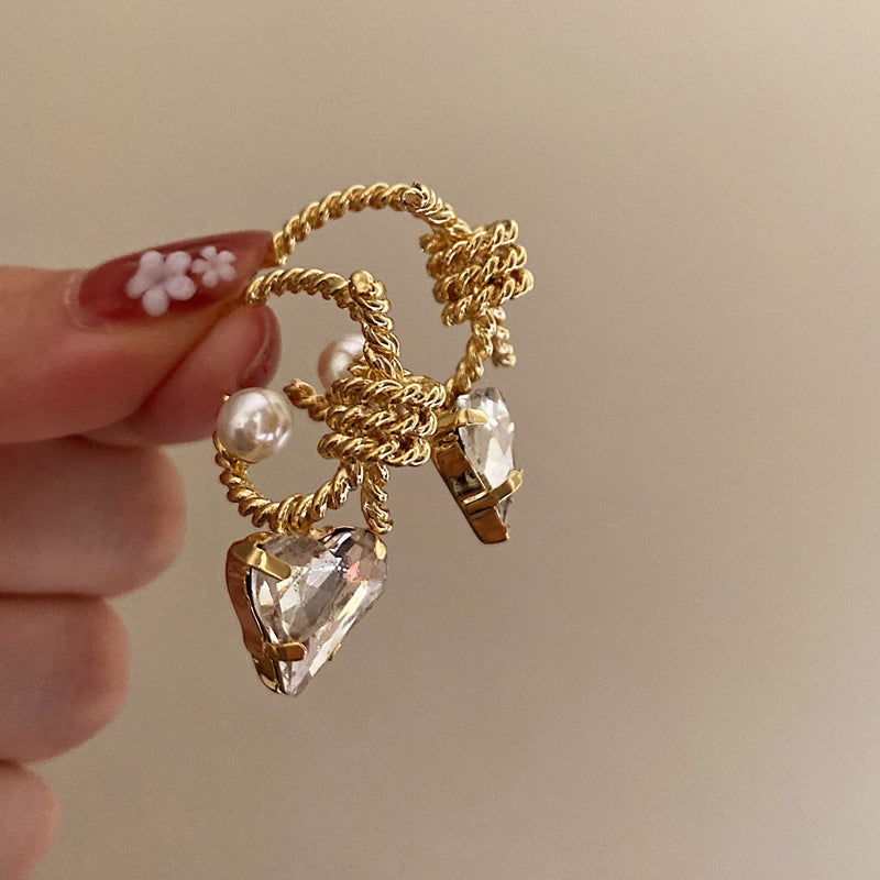 Mikenna Pearl Heart Earrings [5VD44K4J]