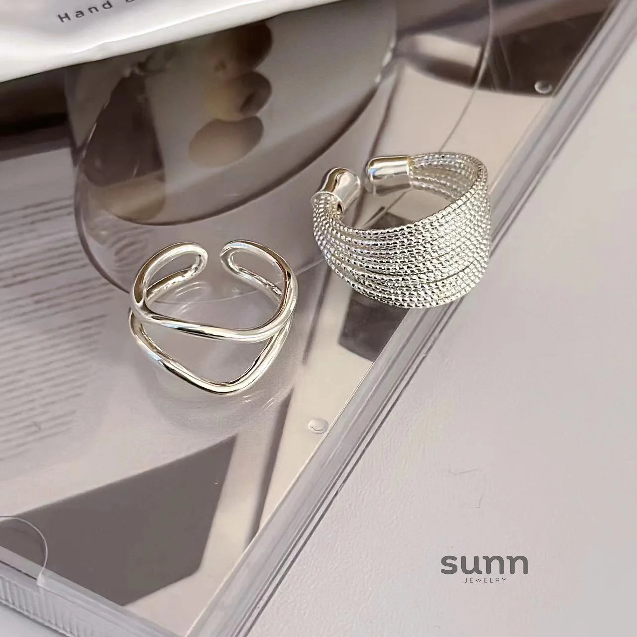 Mila Metallic Open Ring Set