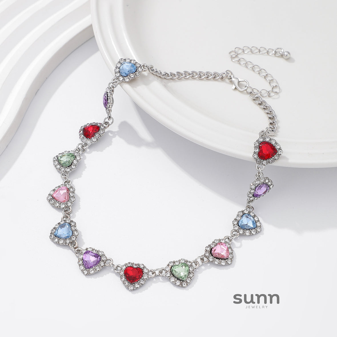 Milani Layered Gem Heart Necklace [C8TYI6CS]