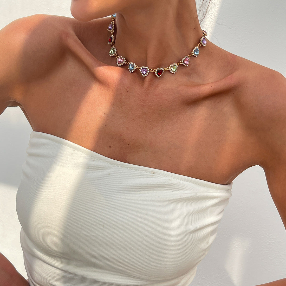 Milani Layered Gem Heart Necklace [JUKMLPN7]