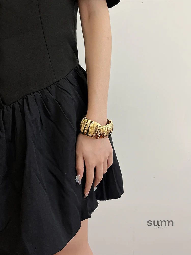 Milo Wide Polished Cuff Bracelet