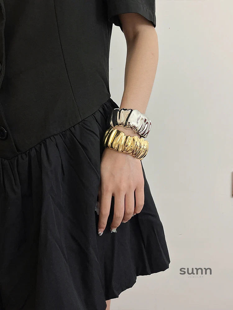 Milo Wide Polished Cuff Bracelet