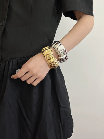 Milo Wide Polished Cuff Bracelet