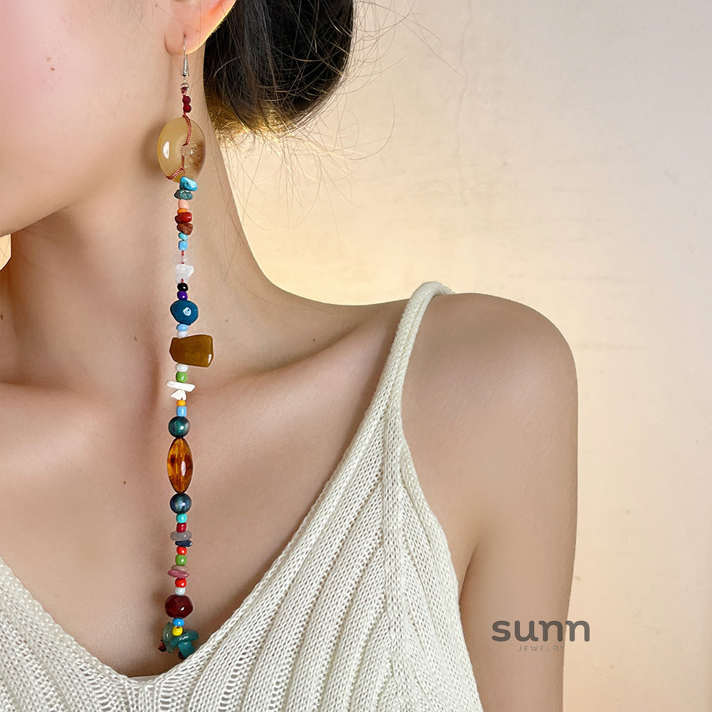 Minka Gemstone Tassel Earrings [2WB3TCUZ]